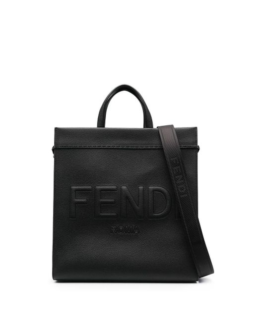 Fendi Black Medium Go To Leather Tote Bag