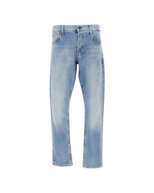 G-Star Blue 3301 Stonewashed Tapered Jeans for men