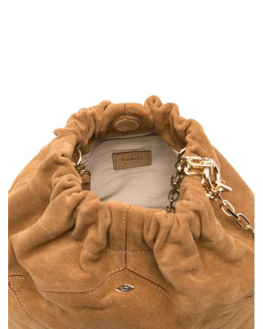 Ba&sh Natural Mini June Suede Tote Bag