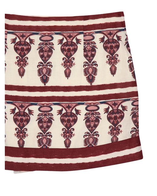 Johanna Ortiz Red Roots Wrap Skirt