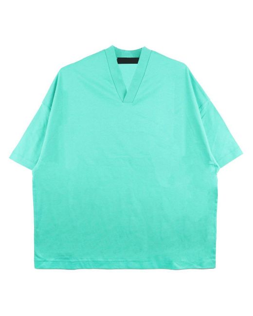 Fear Of God Green Logo-flocked Cotton T-shirt for men