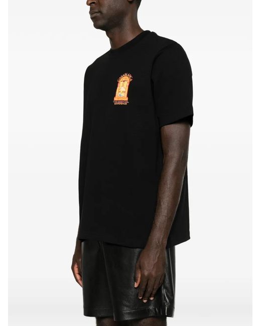 Casablanca Black Hermons Mirage Arch Graphic-Print T-Shirt for men