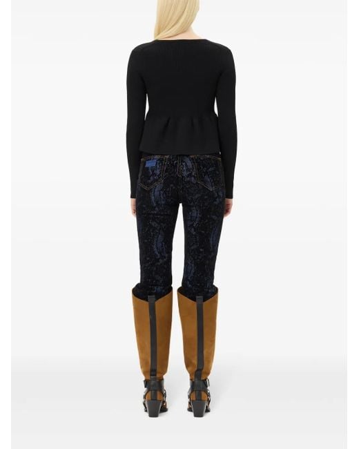 Ganni Black Ribbed Cardigan