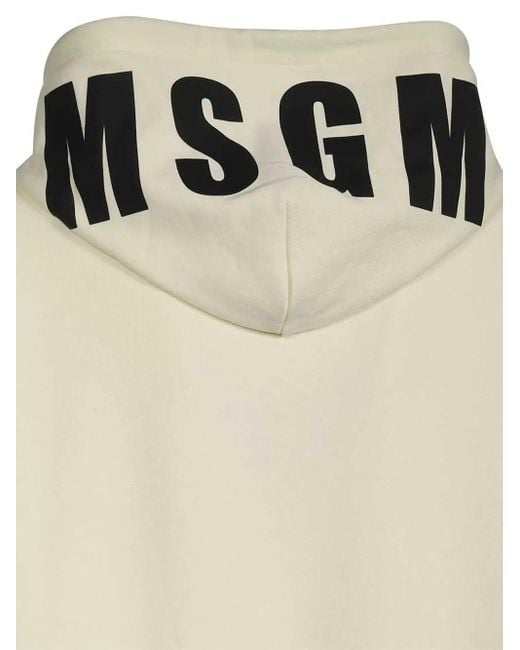 MSGM White Cotton Hoodie