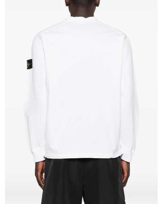 Stone Island White Logo-Patch Sweater for men