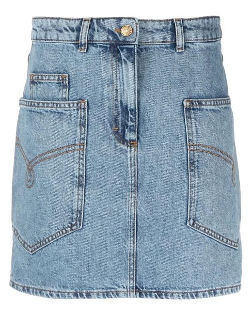 Moschino Blue Cotton Denim Short Skirt
