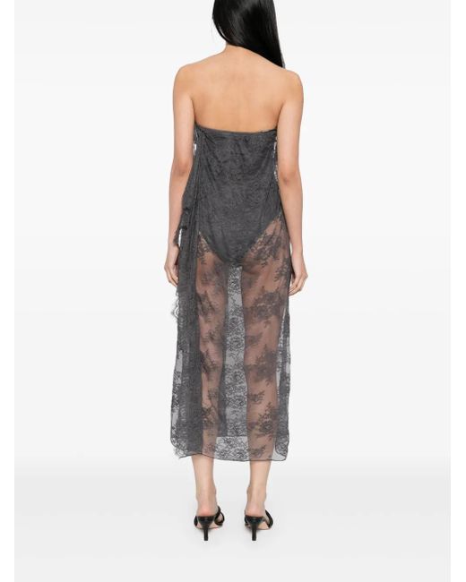 Christopher Esber Gray Floating Lace Dress