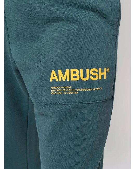 Ambush Blue Logo-Print Track Pants for men