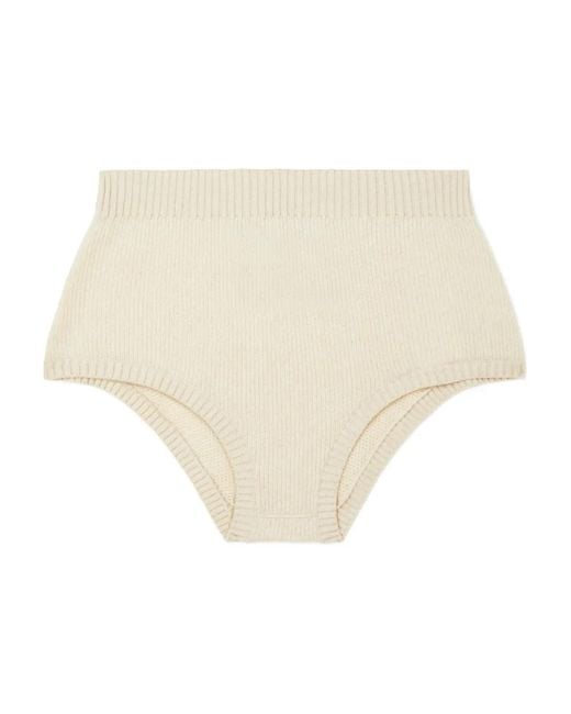 Alanui Natural Ribbed Culotte Shorts