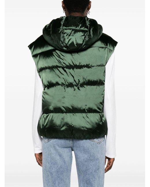 Patrizia Pepe Green Hooded Quilted Gilet