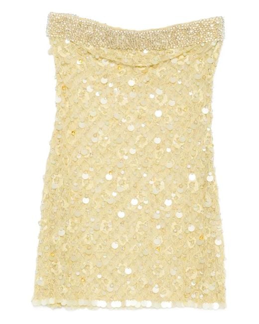 Abito Corto Con Paillettes di Roberta Einer in Yellow