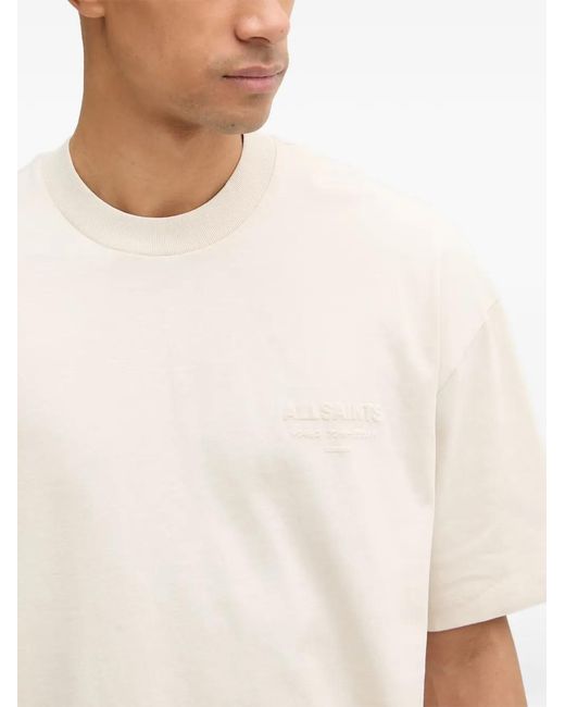 AllSaints White T-Shirt Xander À Logo Embossé for men