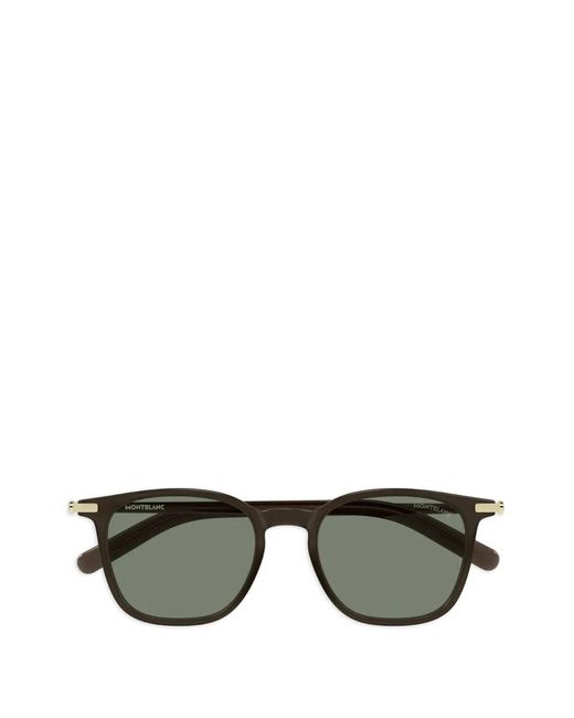 Montblanc Gray Square-Frame Sunglasses for men
