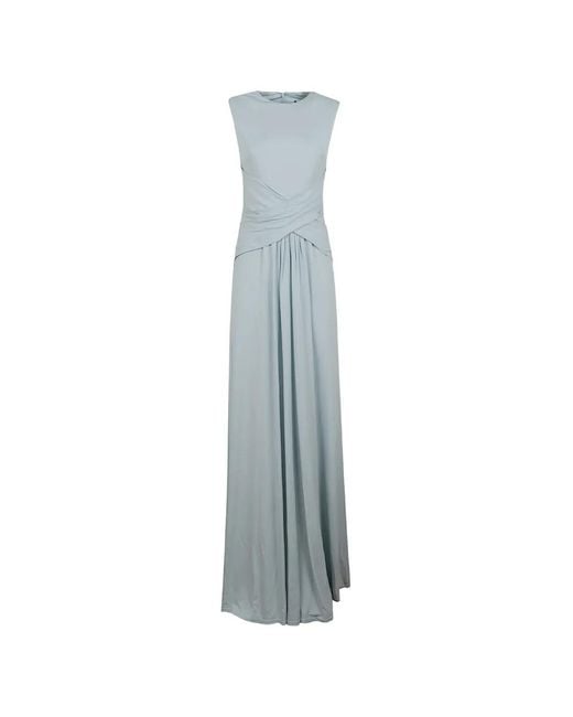 Roland Mouret Blue Robe Drapée À Design Sans Manches