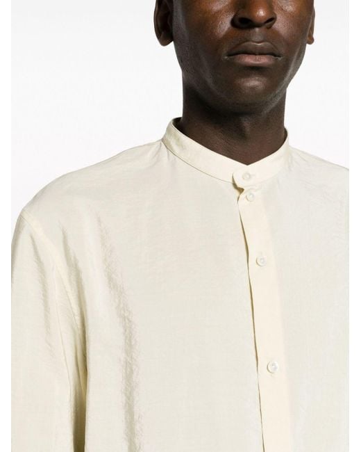 Lemaire Natural Band-collar Silk-blend Shirt for men