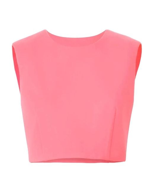 Carolina Herrera Pink Sleeveless Cropped Top