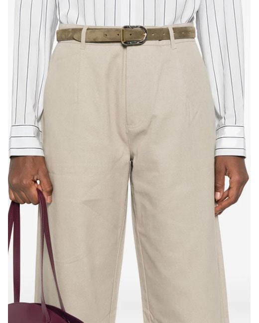 6397 White Pleated-Front Trousers