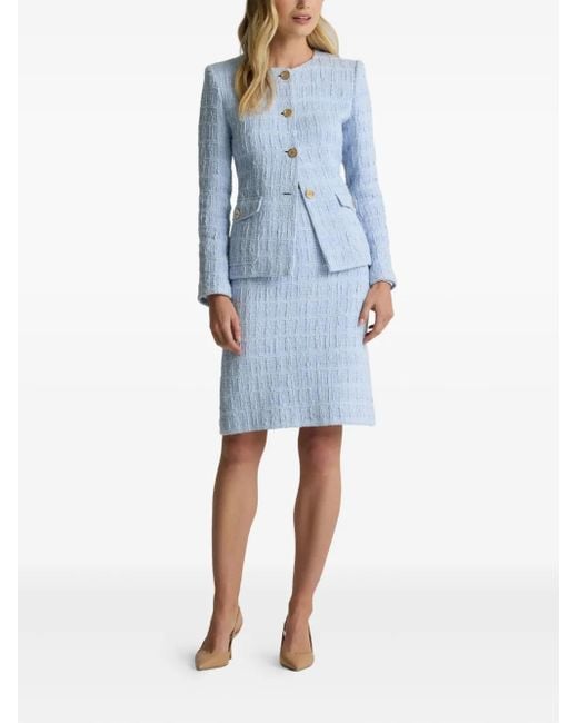 St. John Blue Textured Cotton Jacket