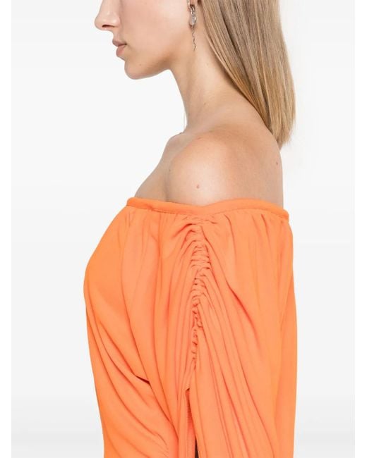 Rabanne Orange Robe Courte À Taille Ceinturée