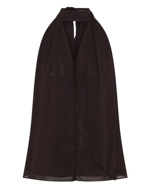 Top Sumira con botones y lazo en el cuello Nicholas de color Black