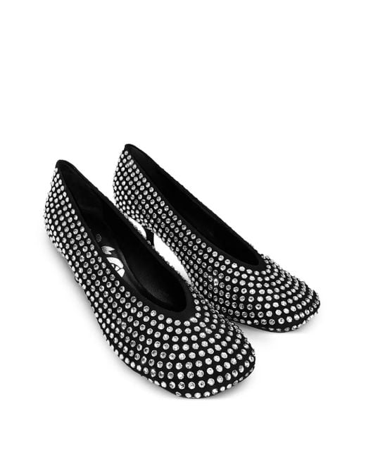 LA ROSE Black Crystal Pumps