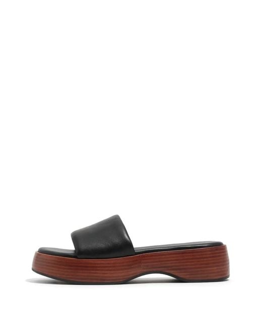 Bimba Y Lola White Leather Platform Sandals