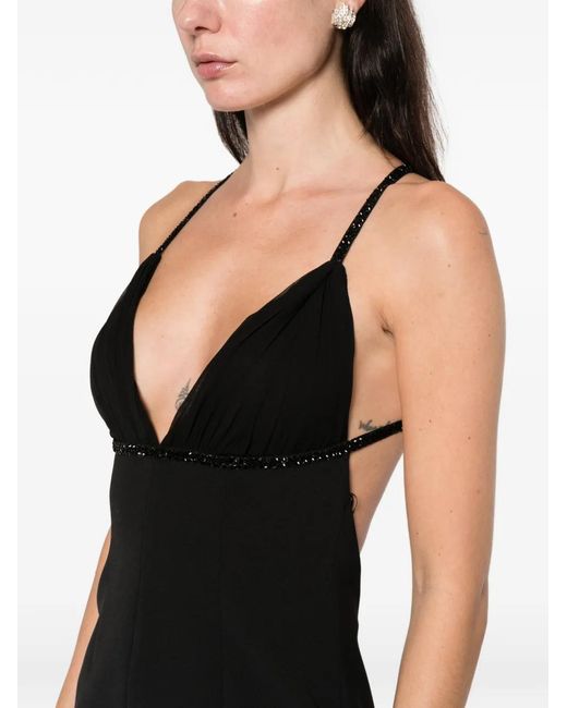 Amiri Black Crystal-Embellished Mini Dress