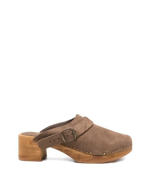 Bosabo Brown Sabots Annaé À Boucle En Daim