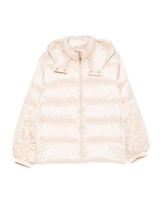 Twinset フーデッド パデッドジャケット Natural