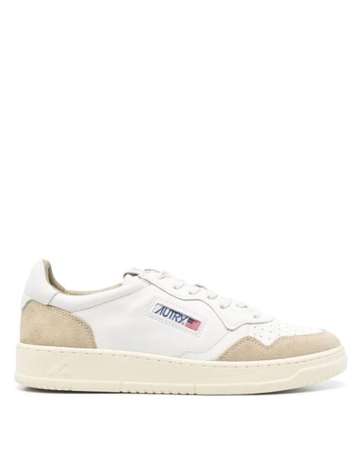 Autry White Medalist Low Goat/Suede for men