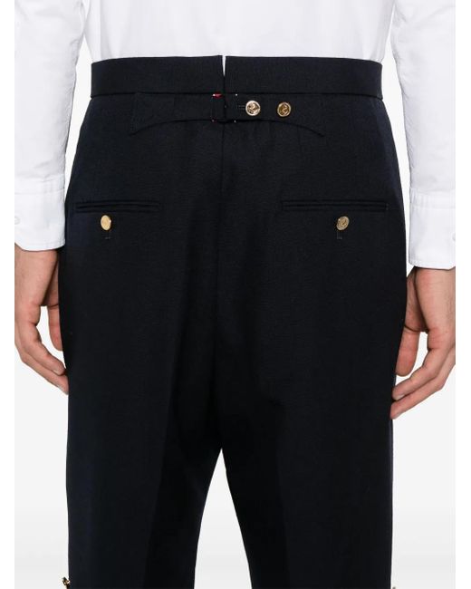 Thom Browne Blue High-Rise Backstrap Shorts for men