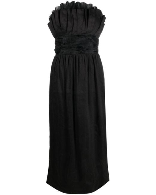 Aje. Black Strapless Knot-detail Midi Dress