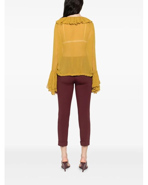 Occleus Yellow Macy Ruffled Blouse