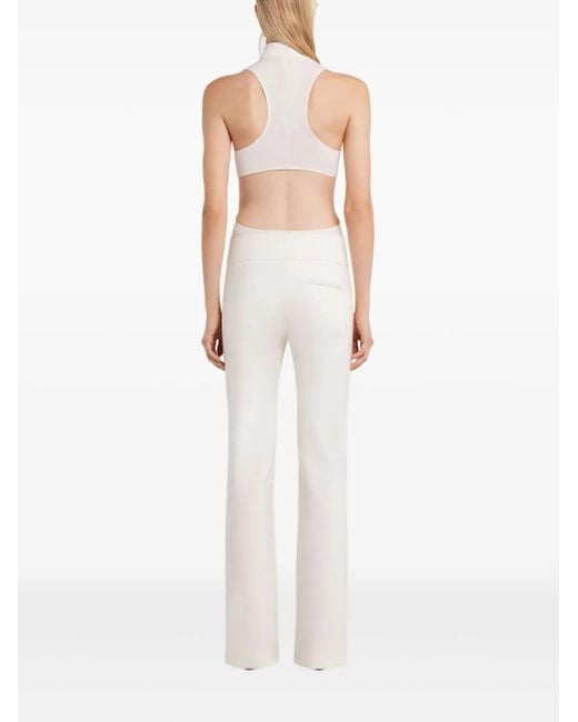 Courreges White Mock-Neck Top