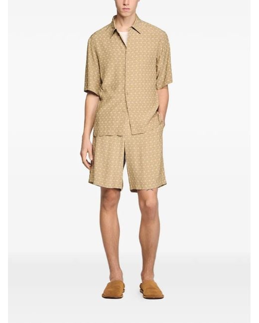 Sandro Natural Geometric-Pattern Short for men