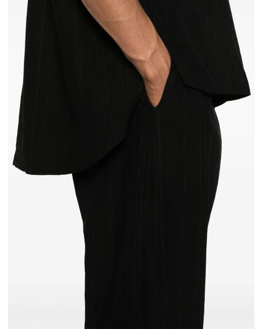 Jan Jan Van Essche Black Striped Trousers for men