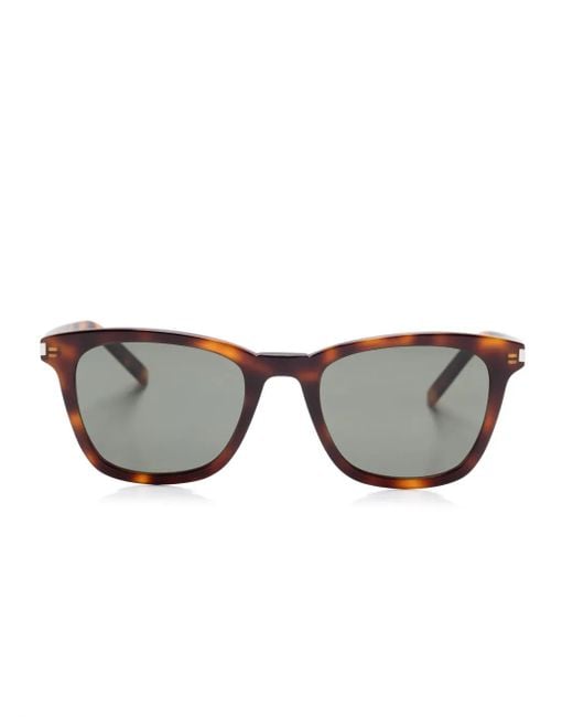 Saint Laurent Gray Tortoiseshell-Effect Sunglasses