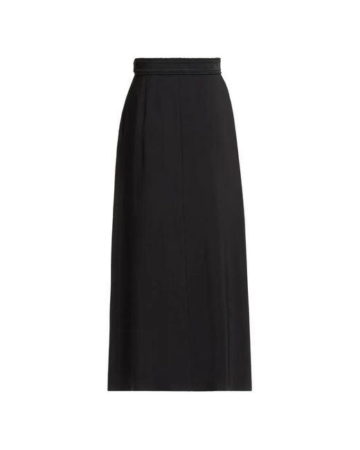 Elie Saab Black Cord-Embellishment Midi Skirt