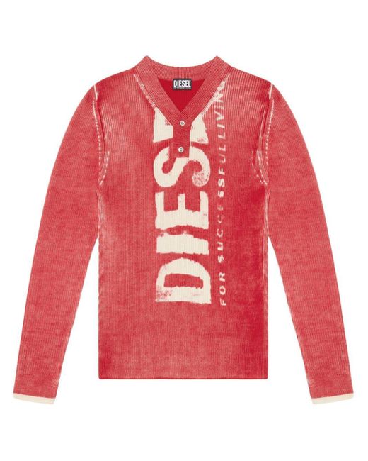 DIESEL K-Atullus Pullover mit V-Ausschnitt in Red für Herren