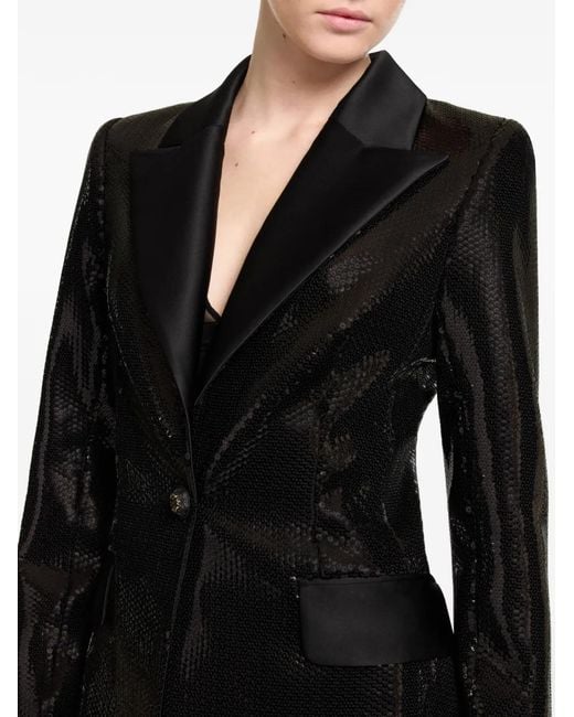 Elie Saab Black Sequin-Embellishment Blazer