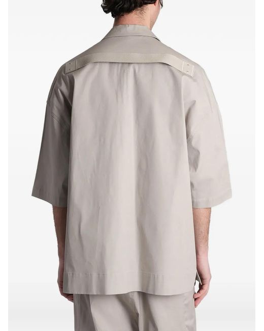 Rick Owens Gray Magnum Tommy Chest-Pockets Cotton Shirt for men