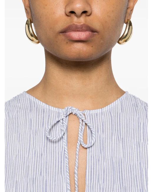 Loewe White Cotton Blend Midi Dress