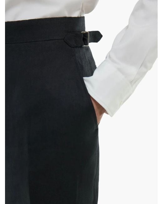 Fursac Black Linen Trousers for men