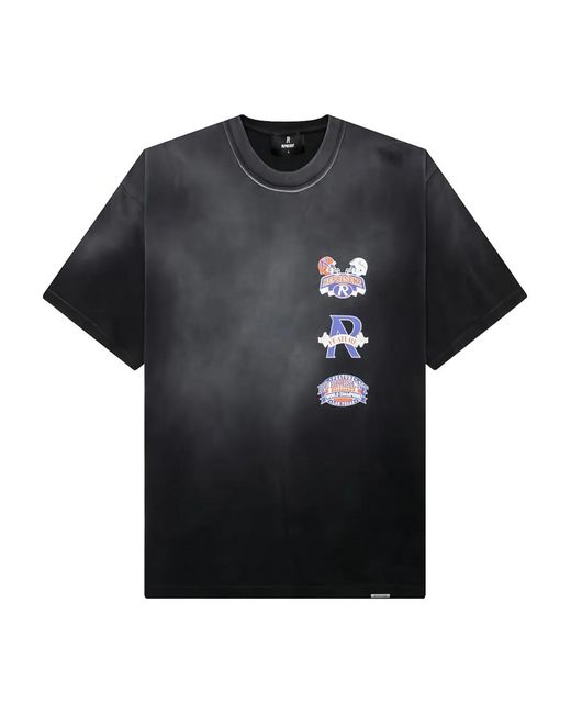 Represent Black X Feature Multi-Logo Stained T-Shirt for men