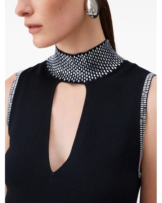 Liu Jo Black Knit Dress With Rhinestones