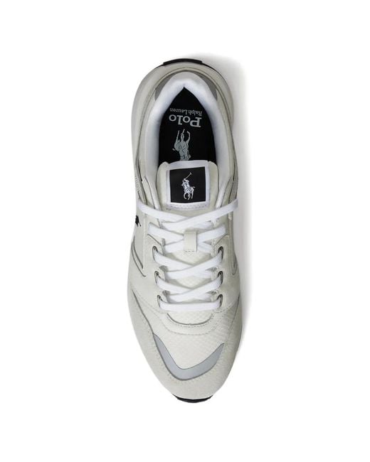 Polo Ralph Lauren White Logo-Detail Lace-Up Sneakers for men