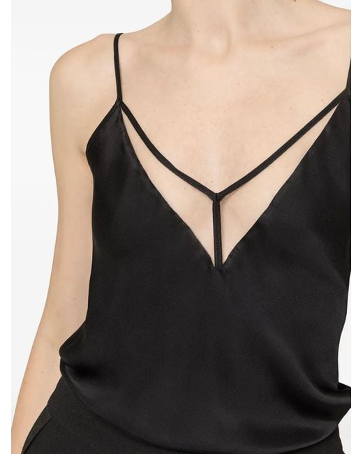 Nissa Black Tulle Insert Top