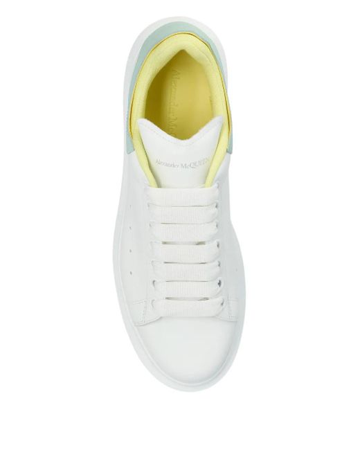 McQueen White Oversized Leather Platform Sneakers