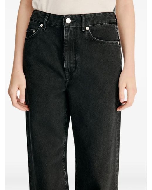 Loulou de Saison Black Mico Wide-Leg Jeans