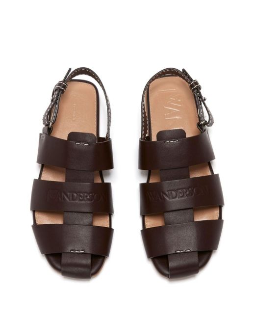 J.W. Anderson Brown Caged Leather Sandals for men